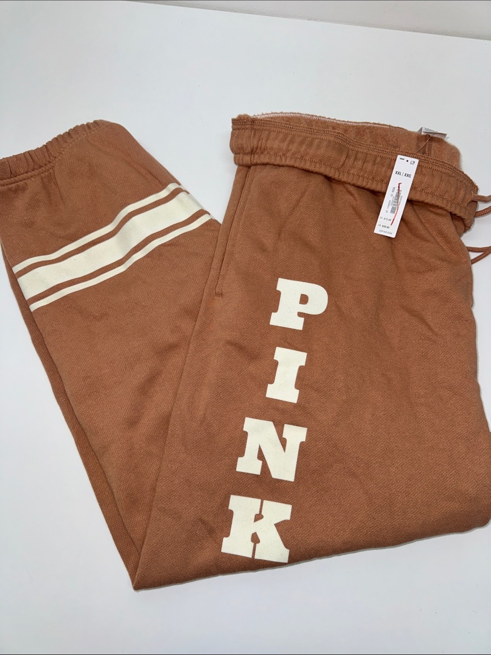 PINK Victoria's Secret Brown Sweatpants with logo Sz xxl NWT